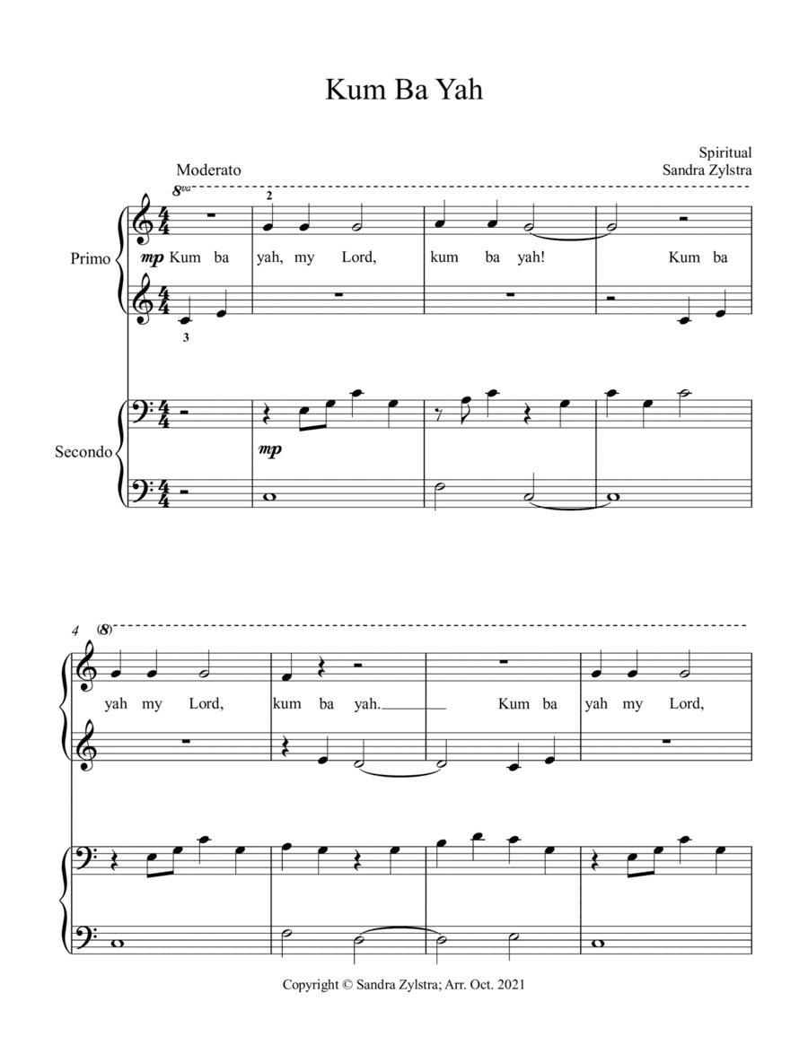 Kum Ba Yah  (beginning solo with optional elementary duet) (arr. Sandra Zylstra)