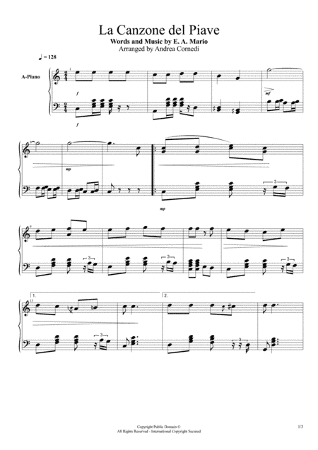 La Canzone del Piave (arr. Andrea Cornedi)