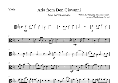 Aria from Don Giovanni (arr. Zachary Corbett)