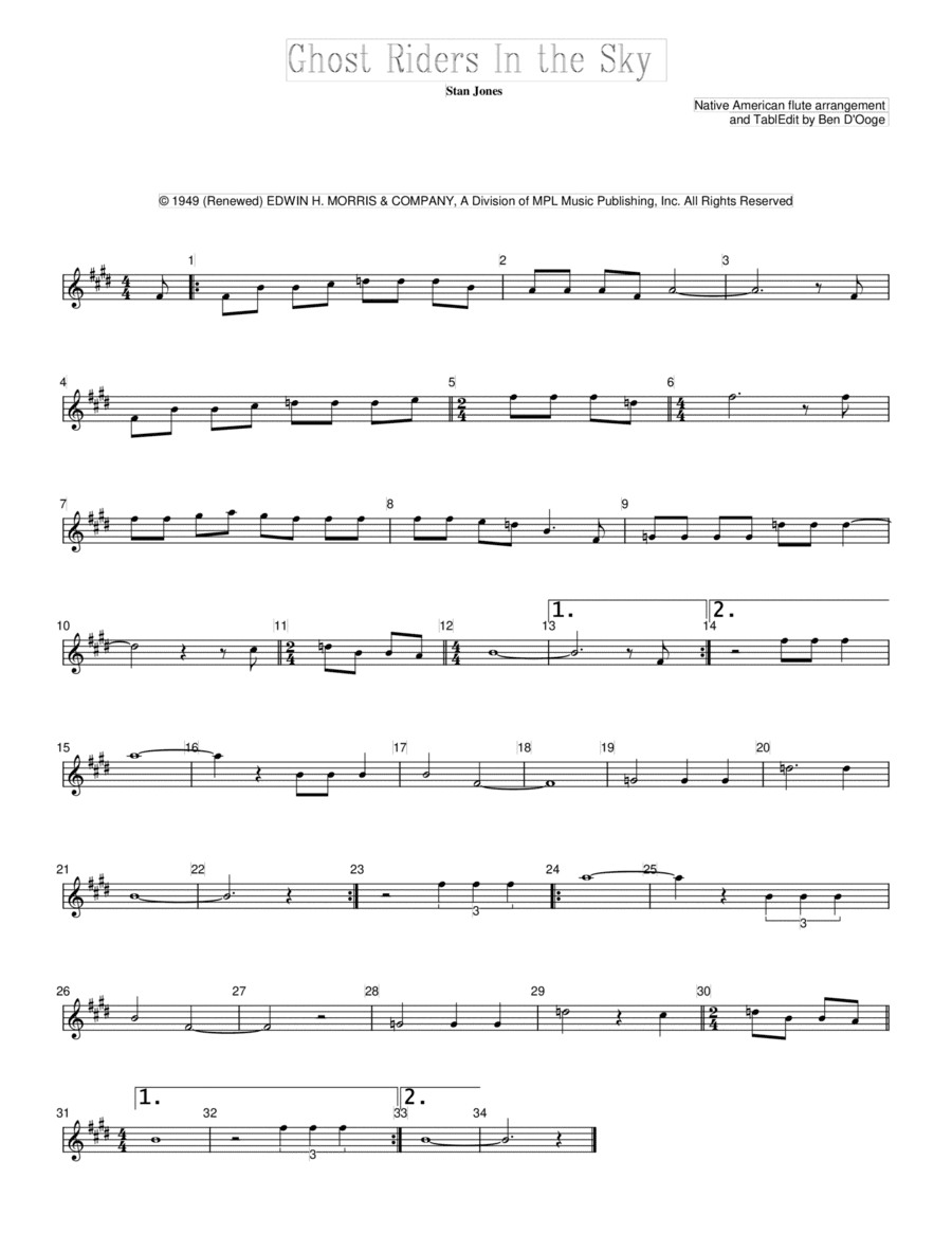 (ghost) Riders In The Sky (a Cowboy Legend) (arr. Ben D'Ooge)