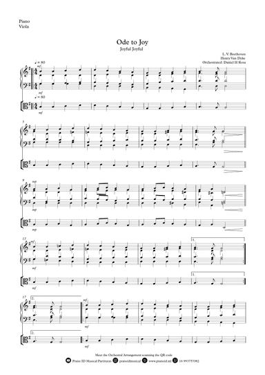 Ode to Joy - Joyful Joyful - Easy Viola and Piano (arr. Daniel H Rosa)