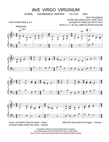25B. AVE VIRGO VIRGINUM (arr. John R. Knox & Richard Giszczak)