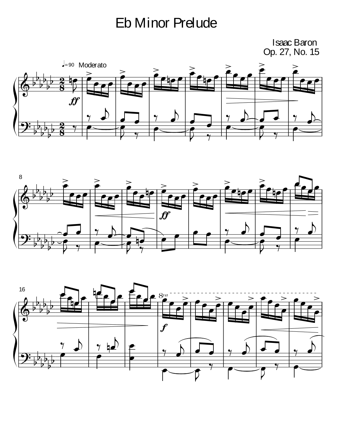 Prelude in Eb Minor Op. 27, No. 15