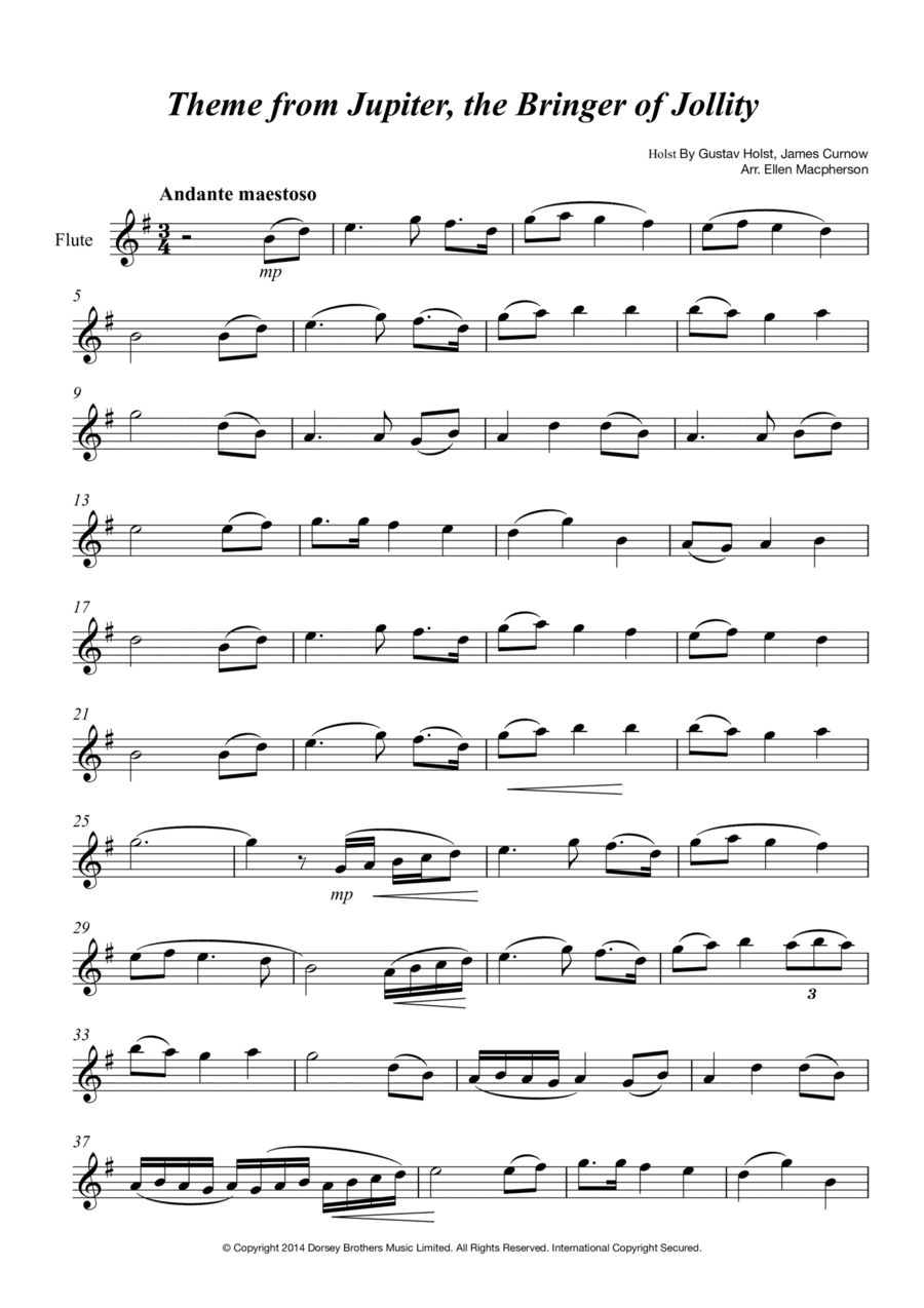 Jupiter: The Bringer Of Jollity (arr. Ellen Macpherson)