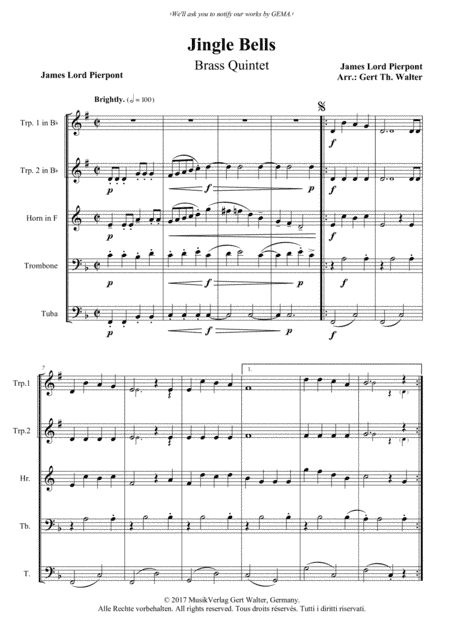 Jingle Bells (arr. Gert Th. Walter)