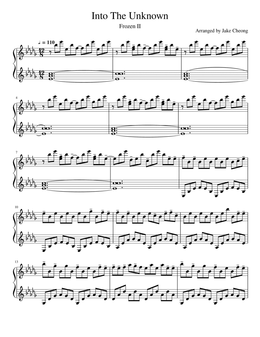 Into The Unknown (arr. Jhoony Piano)