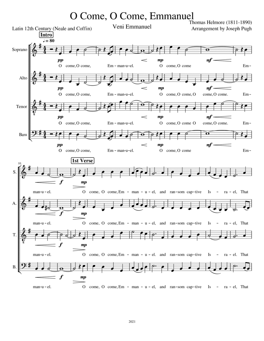 O Come, O Come, Emmanuel (SATB) (arr. Joseph Pugh)