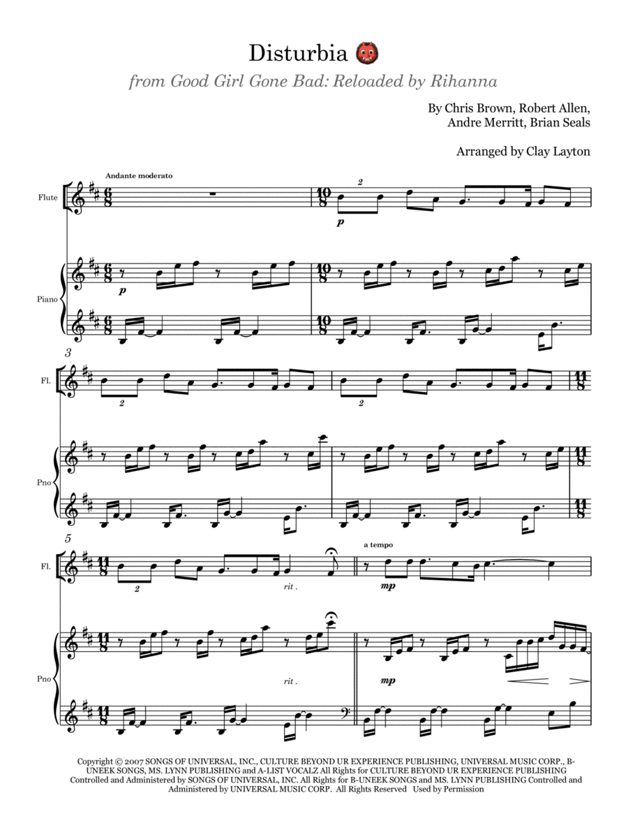 Disturbia (arr. Clay Layton)