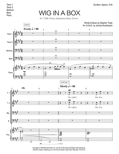 Wig In A Box (arr. Jerome Kurtenbach)