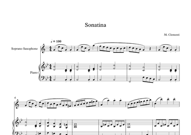 Sonatina (In C Major) - Muzio Clementi (Soprano Sax + Piano) (arr. Digital Book Music)