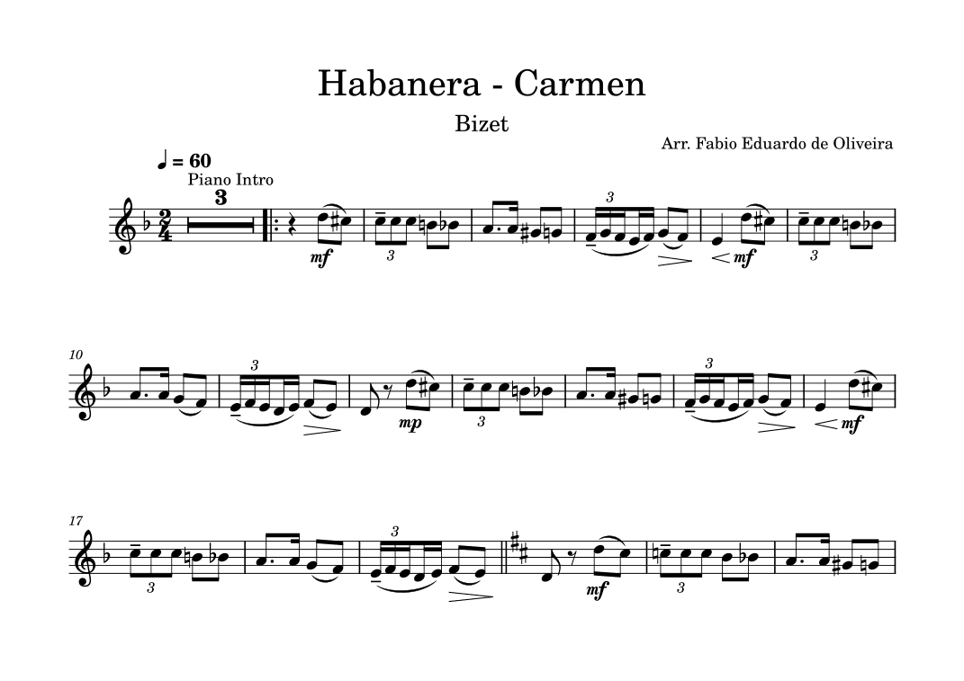Habanera - Carmen (Bizet)  - Easy Arrangement (arr. Fabio Eduardo de Oliveira)