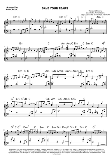 Save Your Tears (arr. PIANOHOLIC)