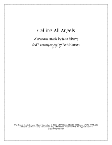 Calling All Angels (arr. Beth Hanson)