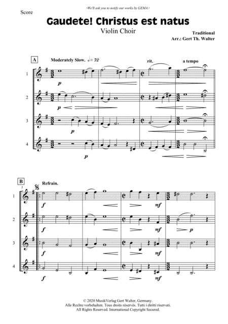 Gaudete! Christus Est Natus (arr. Gert Th. Walter)