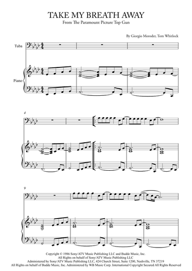 Take My Breath Away (love Theme) (arr. Karen Gueiros)