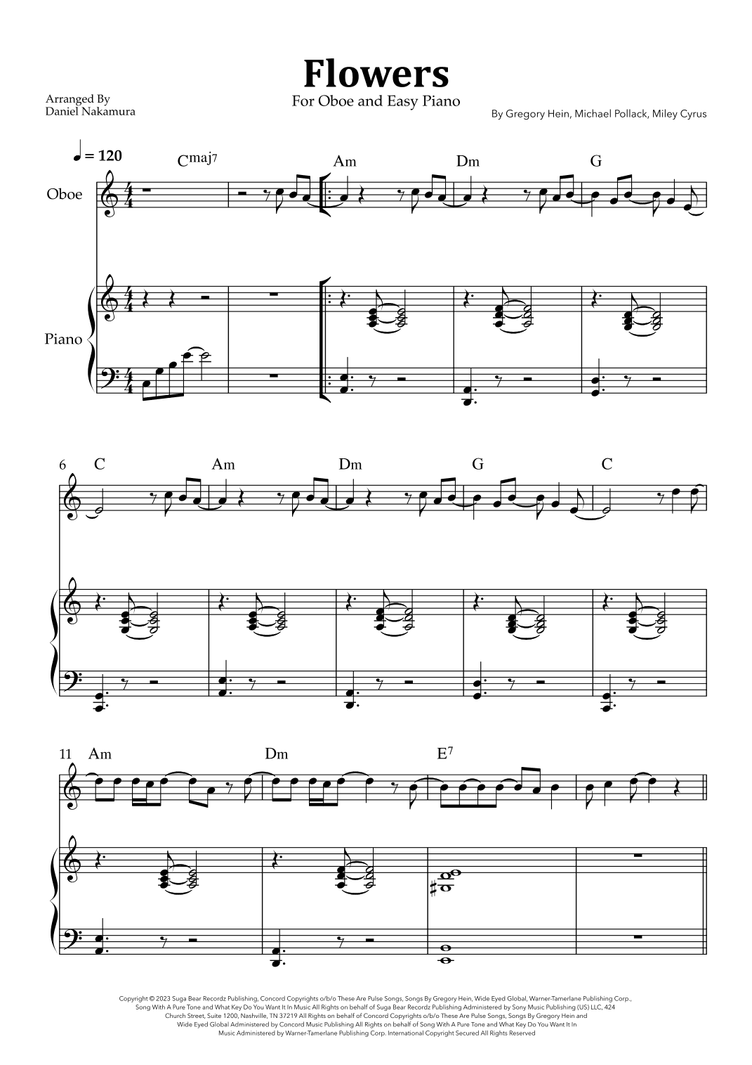 Flowers (arr. Daniel Nakamura)