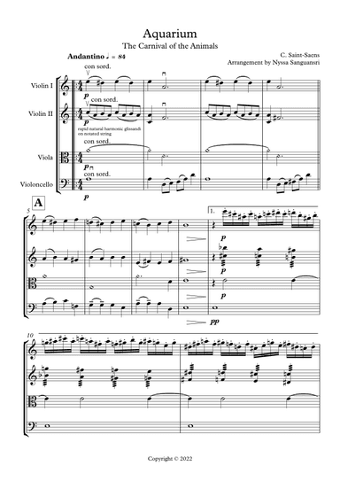 Aquarium (from Carnival of the Animals) (arr. Nyssa Sanguansri)