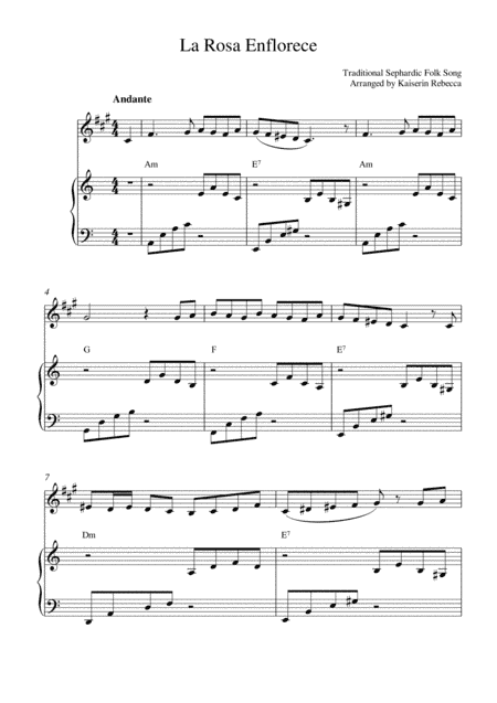 La Rosa Enflorece (arr. Kaiserin Rebecca)
