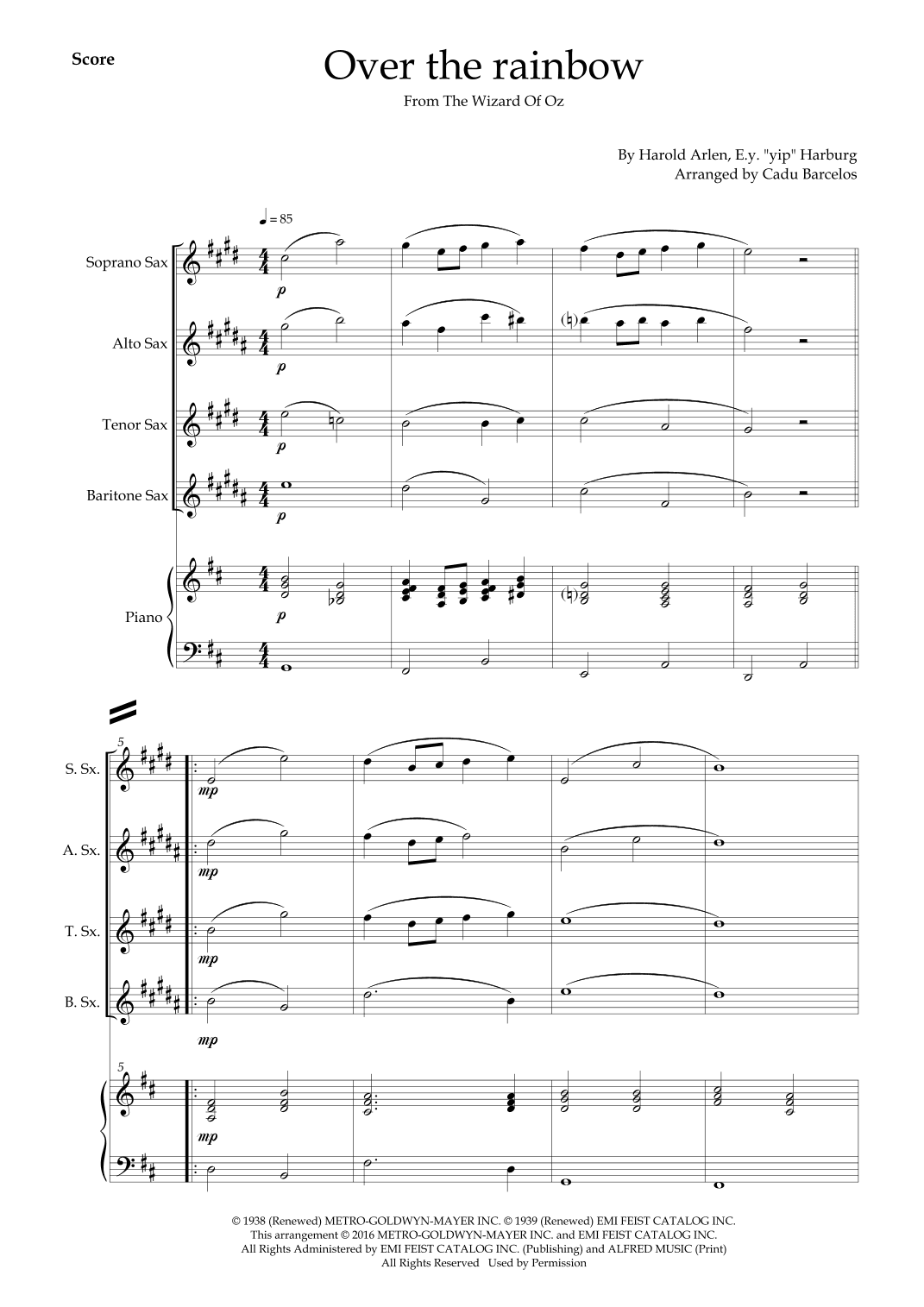 Over The Rainbow (arr. Cadu Barcelos)