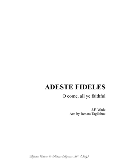 ADESTE FIDELES - O come, all ye faithful - Arr. for Soprano, Alto, Cantus and Organ (arr. Renato Tagliabue)