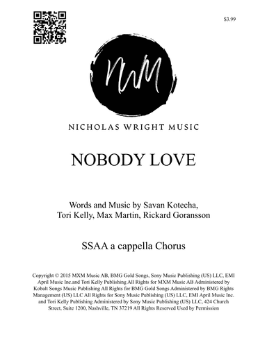 Nobody Love (arr. Nicholas Wright)