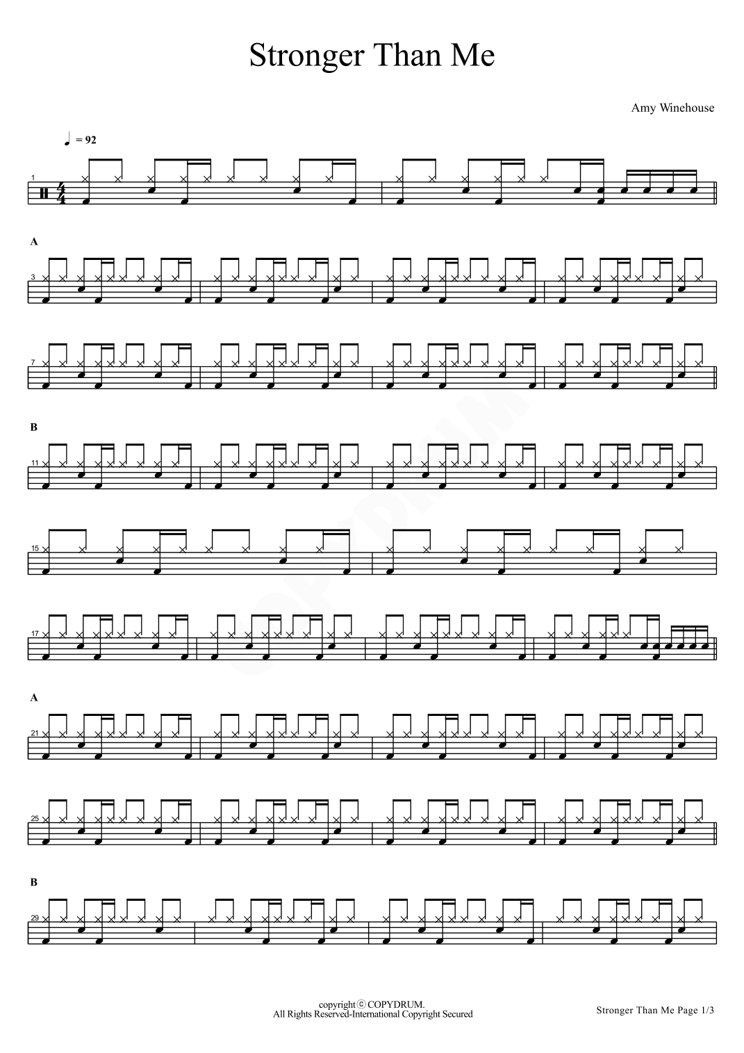 Stronger Than Me (arr. COPYDRUM)