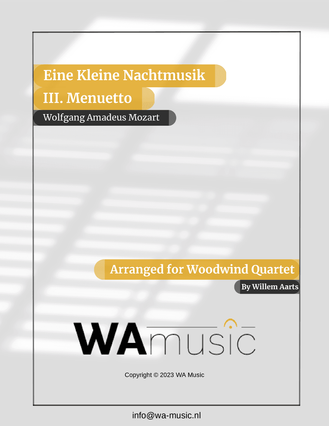 Eine Kleine Nachtmusik III. Menuetto (arr. Willem Aarts)