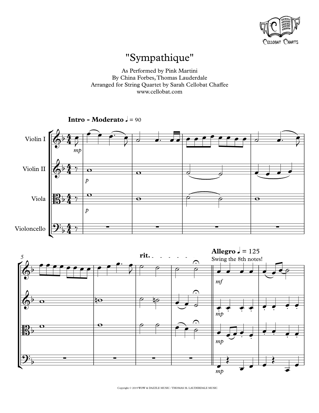 Sympathique (arr. Sarah Cellobat Chaffee)
