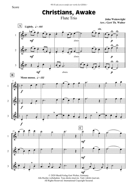 Christians, Awake, Salute The Happy Morn (arr. Gert Th. Walter)