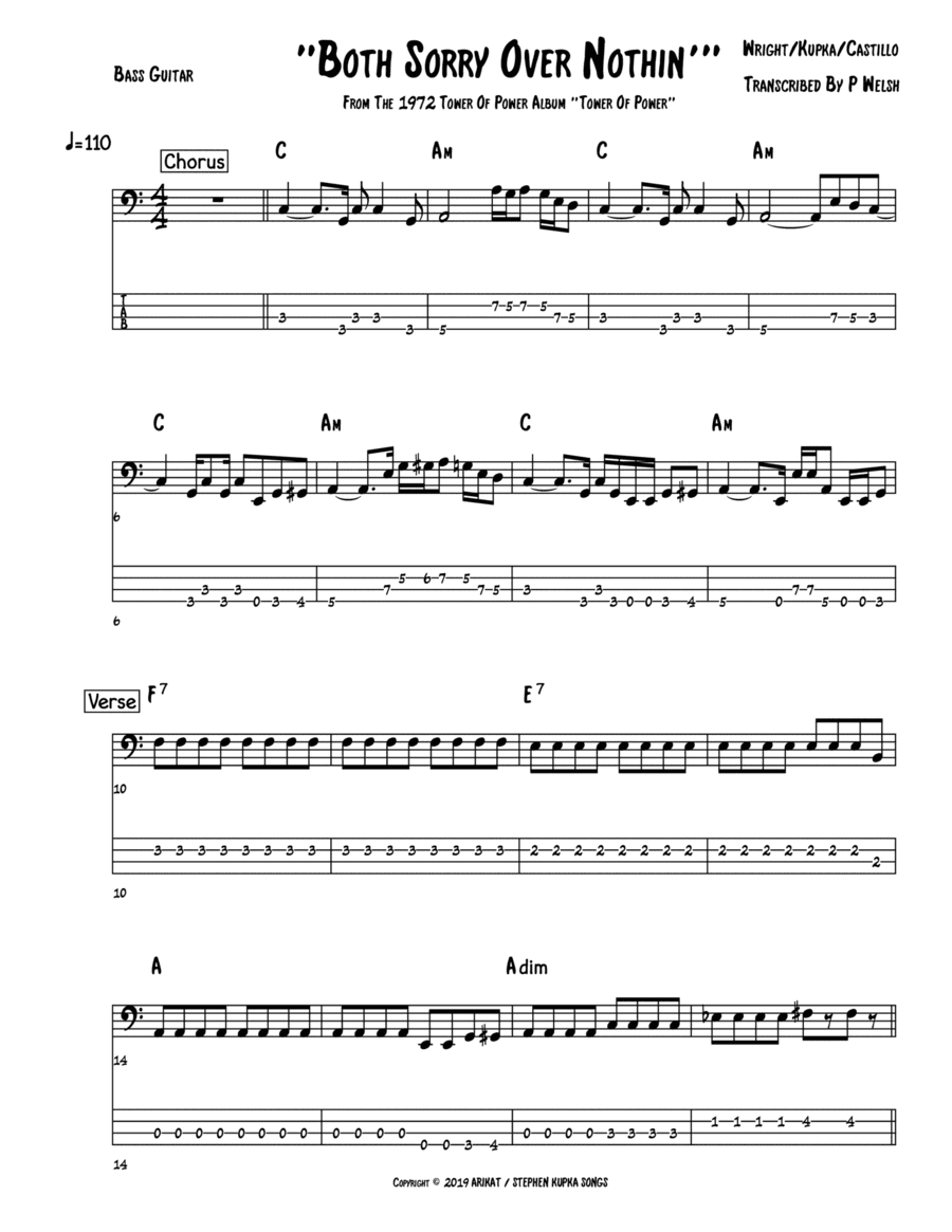 Both Sorry Over Nothing (arr. Accubass)