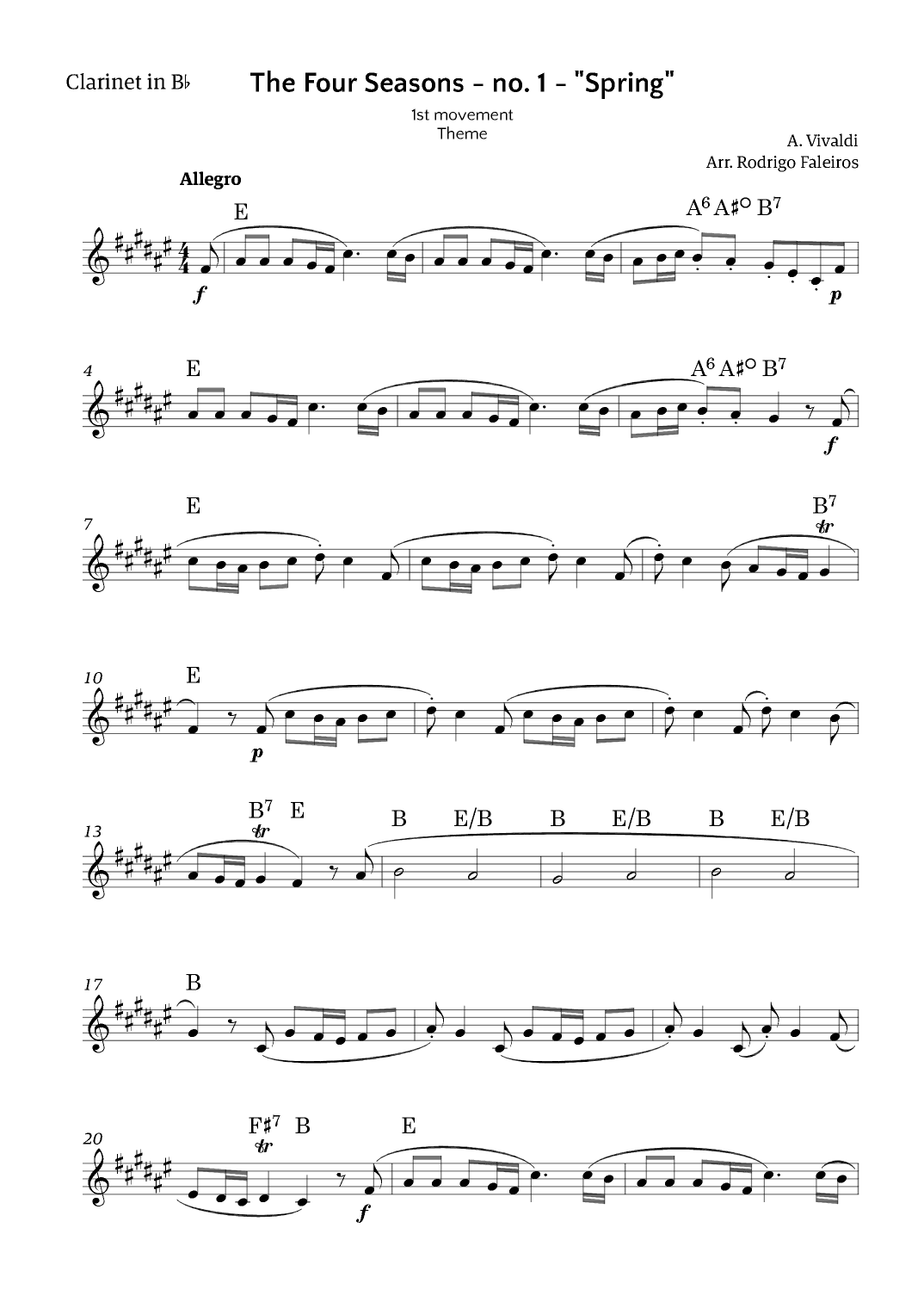 The Four Seasons - Spring (arr. Rodrigo Faleiros)