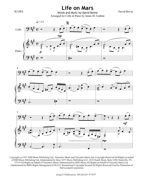 Life On Mars (arr. James M. Guthrie, ASCAP)