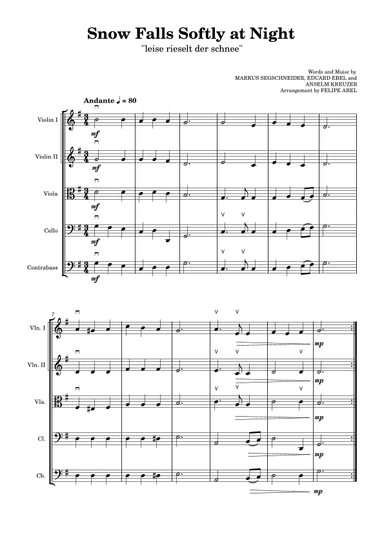 Snow Falls Softly at Night (Leise Rieselt Der Schnee) (arr. Felipe Abel)