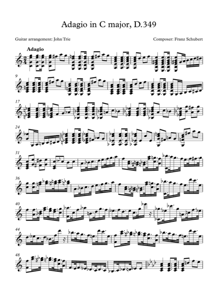 Adagio in C major, D.349 (arr. John Trie)