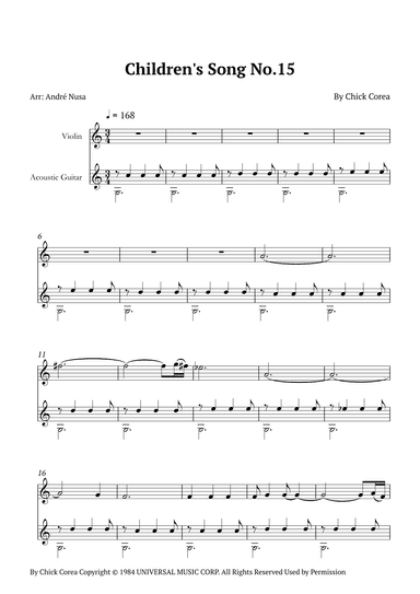 Children's Song No. 15 (arr. André Nusa)