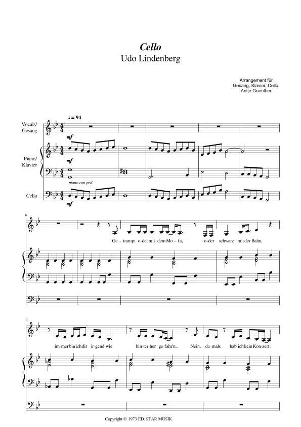 Cello (arr. Antje Günther)