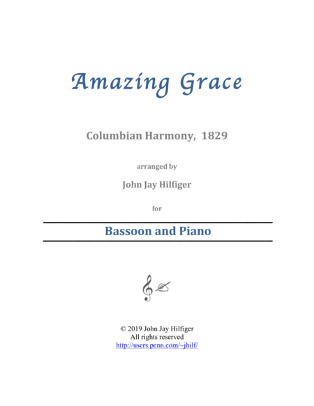 Amazing Grace for Bassoon and Piano (arr. John Jay Hilfiger)