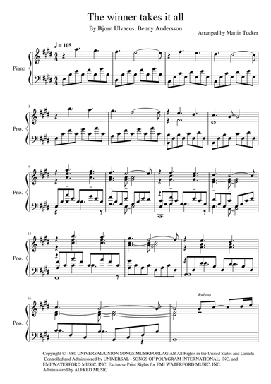 The Winner Takes It All (arr. Martin Tucker)