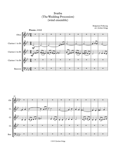 Svatba (The Wedding Procession) (wind ensemble) (arr. Jordan Grigg)