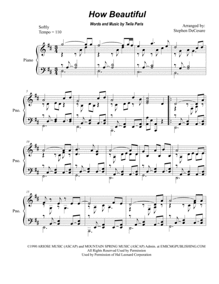 How Beautiful (arr. Stephen DeCesare)