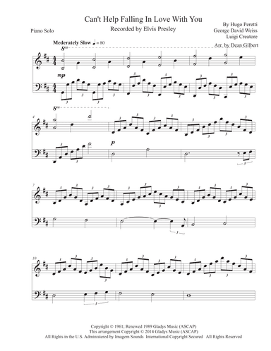 Can't Help Falling In Love (arr. Dean Gilbert)