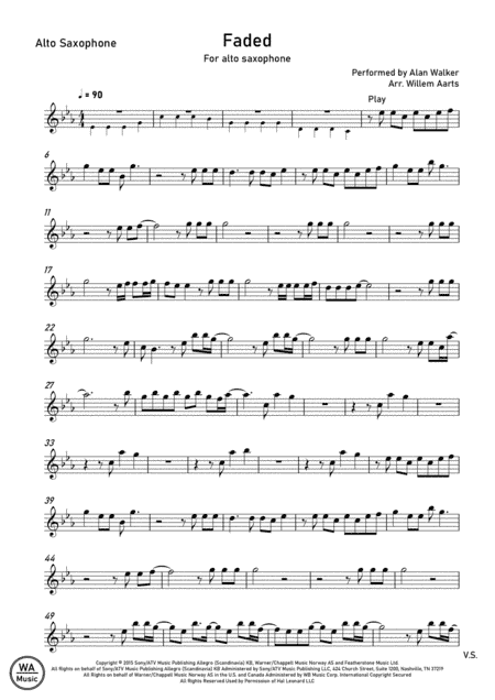 Faded (arr. Willem Aarts)