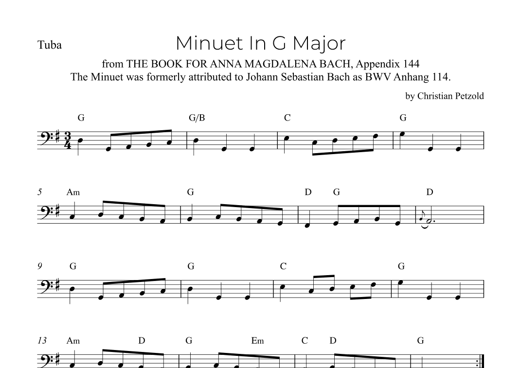 Minuet In G Major (arr. Alex Nunes Rodrigues)