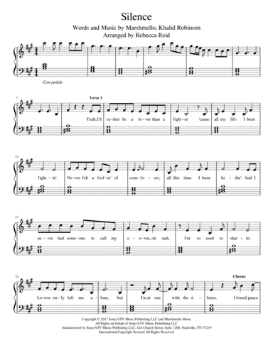 Silence (arr. Rebecca Reid)
