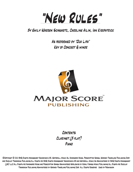 New Rules (arr. MAJOR SCORE PUBLISHING TM.)