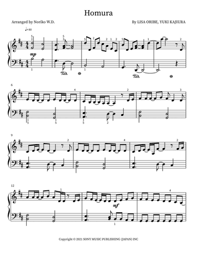 Homura (arr. Noriko W.D.)