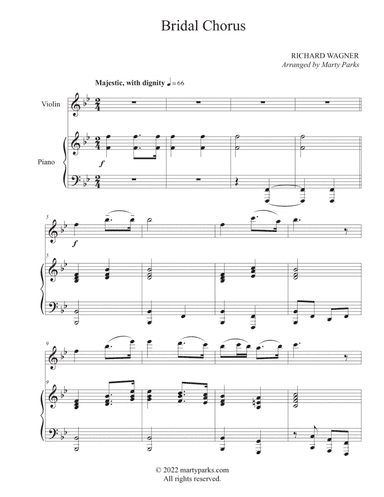 Bridal Chorus (Violin-Piano) (arr. Marty Parks)