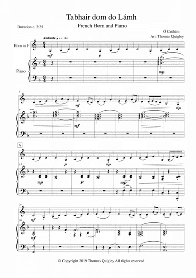 Tabhair dom do Lámh (arr. Thomas Quigley)
