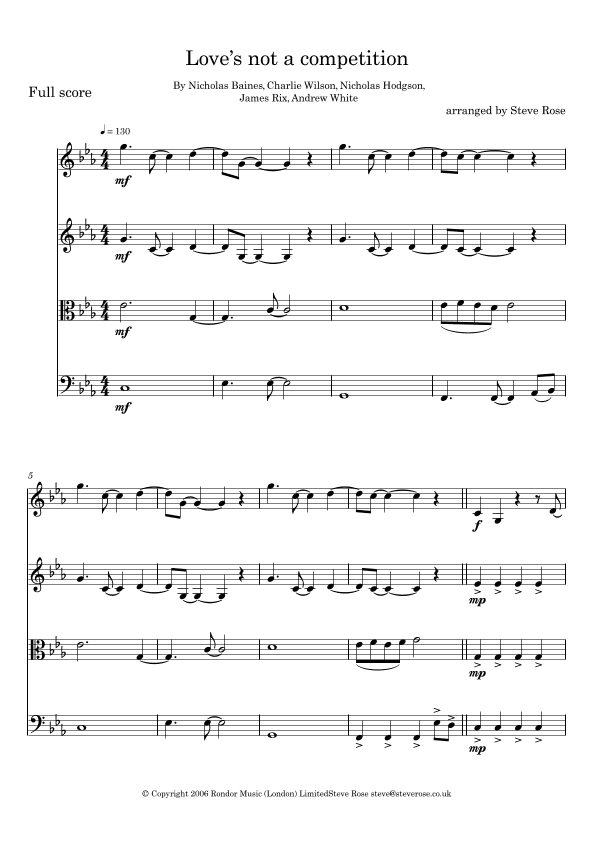Love's Not A Competition (but I'm Winning) (arr. Steve Rose)