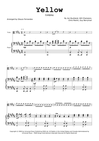 Yellow (arr. Glauco Fernandes)